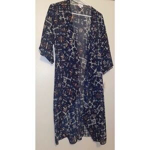 Lularoe Medium Shirley Navy Abstract NWT